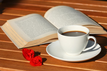 Book and coffee
