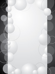 Abstract black and white bubble background