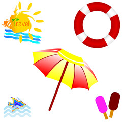 beach icon with travel art vector illustration