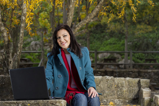 Young Woman Working On A Laptop