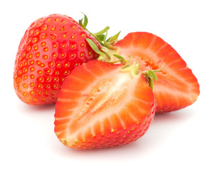 Strawberry isolated on white background closeup