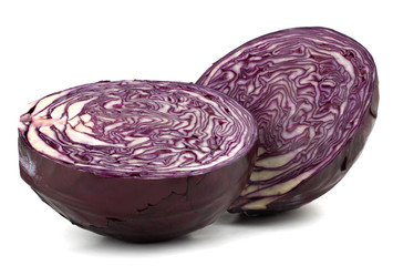 Red cabbage isolated on white background