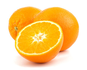 Orange fruit sliced isolated on white background