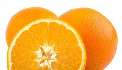 Orange fruit sliced isolated on white background