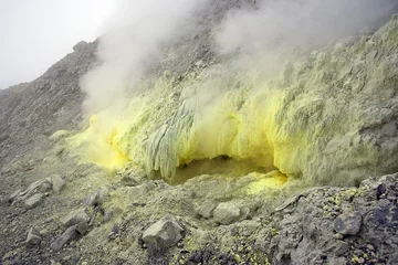 Meubelstickers fumaroles on the volcano © kateryna zakorko
