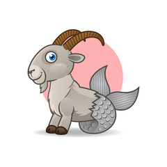 Fototapeta premium Illustration of capricorn astrological sign. Vector art.