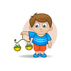 Illustration of Libra astrological sign. Vector art.