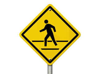 Caution crosswalk present