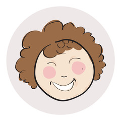 Vector doddle children face