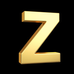 3D golden letter isolated with clipping path on white