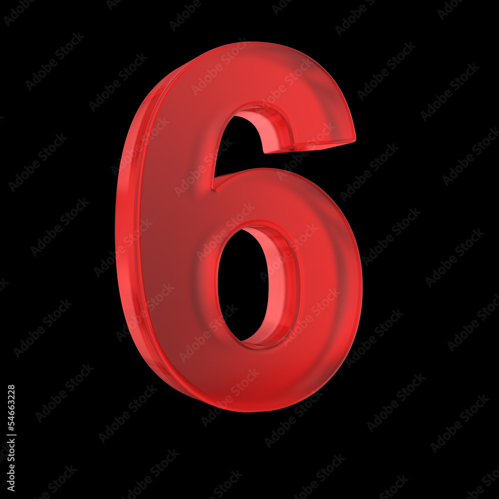Poster number six- red isolated with clipping path
