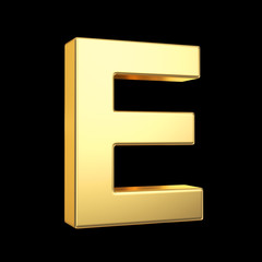 3D golden letter isolated with clipping path on white