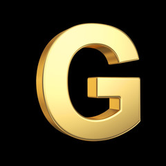 3D golden letter isolated with clipping path on white
