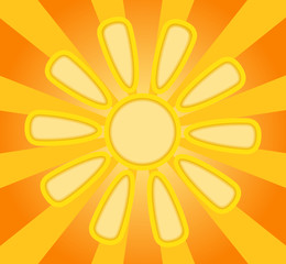 Abstract yellow paper sun.