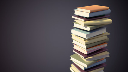 Colorful Stack of Books with Clipping Path