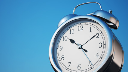 Chrome Shiny Clock with Clipping Path