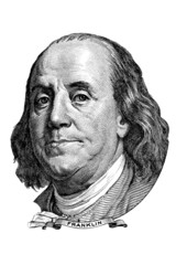 Benjamin Franklin (head to the right) - obrazy, fototapety, plakaty