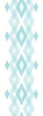 Vector pastel blue fabric ikat diamond vertical seamless pattern