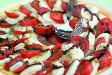 Tomate und Mozarella