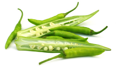 Okras with green chili