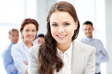 attractive young businesswoman in office