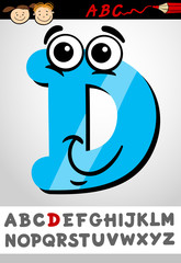funny letter d cartoon illustration