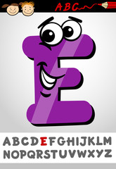 funny letter e cartoon illustration