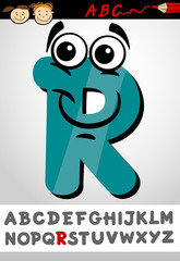funny letter r cartoon illustration