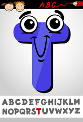 funny letter t cartoon illustration