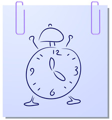 Vector sticker with clock on a white background