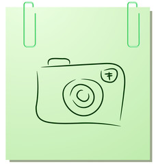 Vector sticker with camera on a white background
