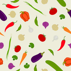 Seamless Vector Pattern with Abstract Vegetables