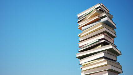 Colorful Stack of Books with Clipping Path