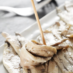 boquerones en vinagre, spanish anchovies marinated in vinegar