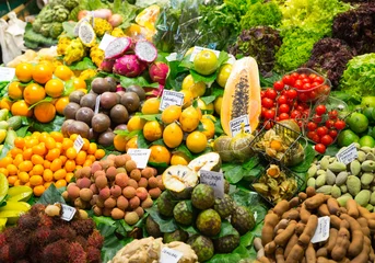 Rolgordijnen Abundance of fruits and vegetables © Nomad_Soul