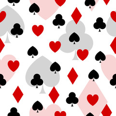 Seamless Vector Pattern with Playing Card Elements - 54676640