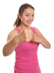 Boxing asian girl