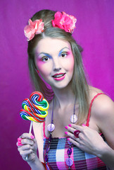 Girl with lollipop