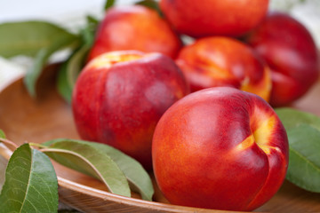 bowl of fresh and sweet peach