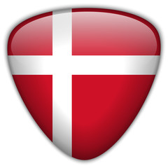 Obraz premium Denmark Flag Glossy Button