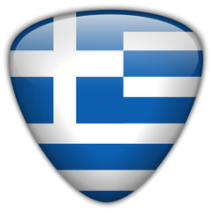 Greece Flag Glossy Button