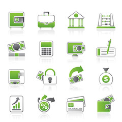 Bank, business and finance icons - vector icon set