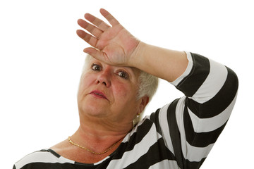 Seniorin hat Hitzewallungen