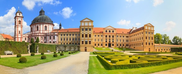 Naklejka premium Jaromerice Palace, cathedral and gardens in Southern Moravia, Cz