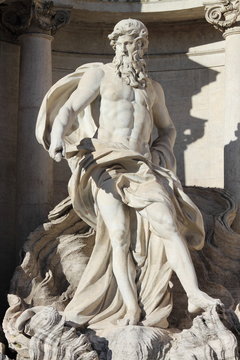 Oceanus in the Trevi Fountain in Rome, Italy