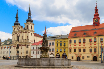 Jihlava (Iglau) Main (Masaryk) Square with Saint Ignatius Church