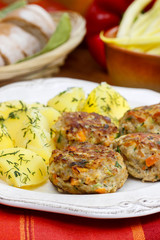 Schnitzels with potatoes