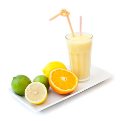 smoothie cytrusy pamarańcz limetka limonka cytryna - obrazy, fototapety, plakaty