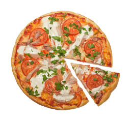 chicken and tomatoes pizza