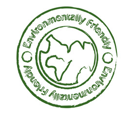 Environmentally friendly product stamp with earth